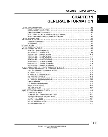 Polaris Brutus UTV Service Manual | 2013-2014 - sample page 10