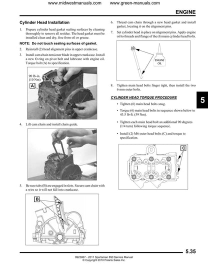 Polaris Sportsman 850 ATV Service Manual | 2011-2015 - sample page 9