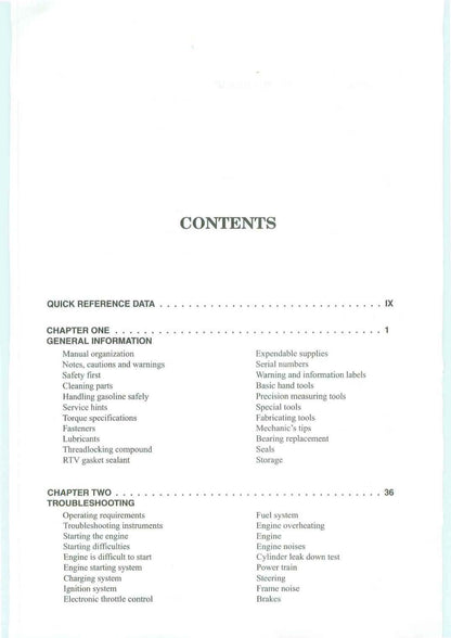 Polaris Sportsman Xplorer 500 ATV Service Manual | 1996-2003 - sample page 6