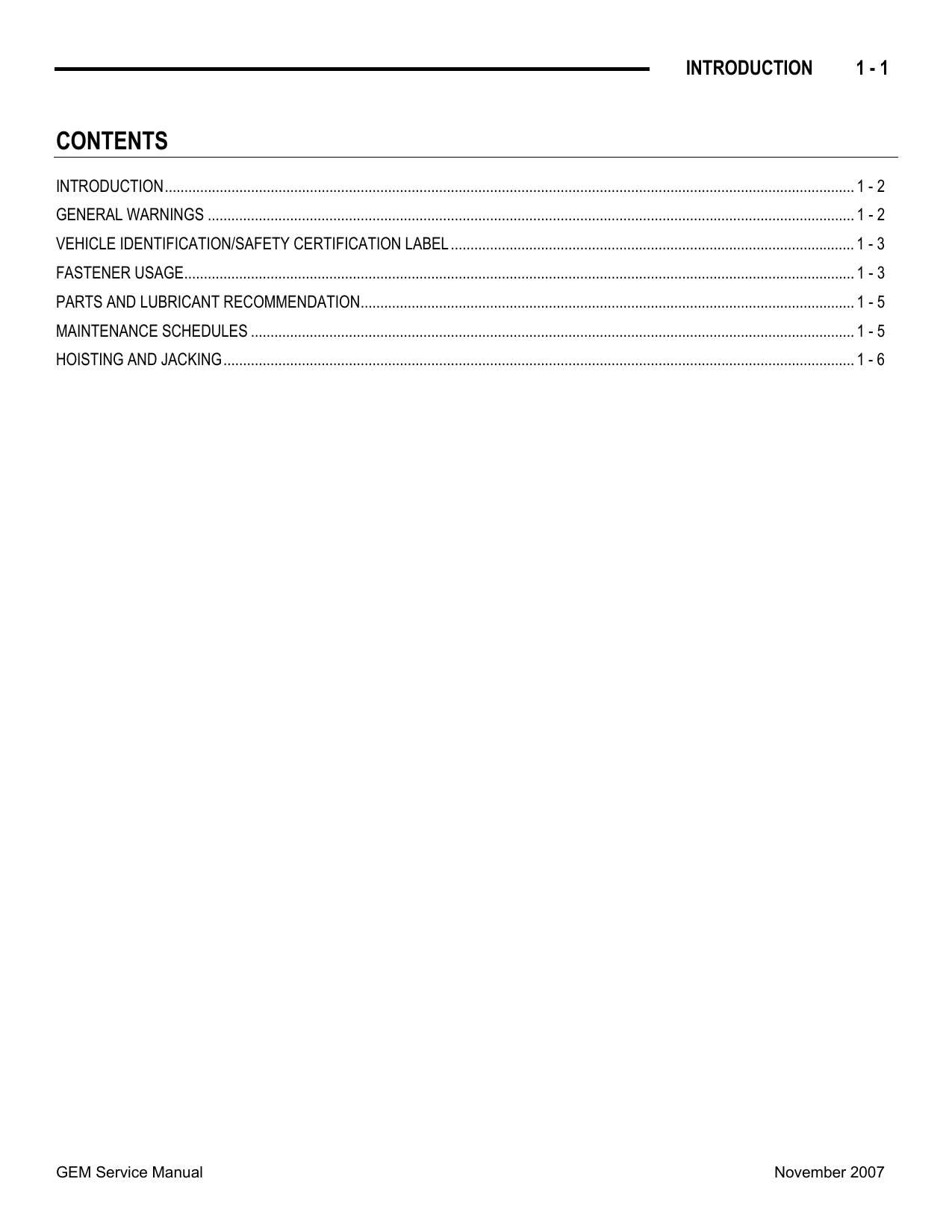 GEM e-Series Electric Vehicle Motorcycle Service Manual | 2007-2011 - sample page 4