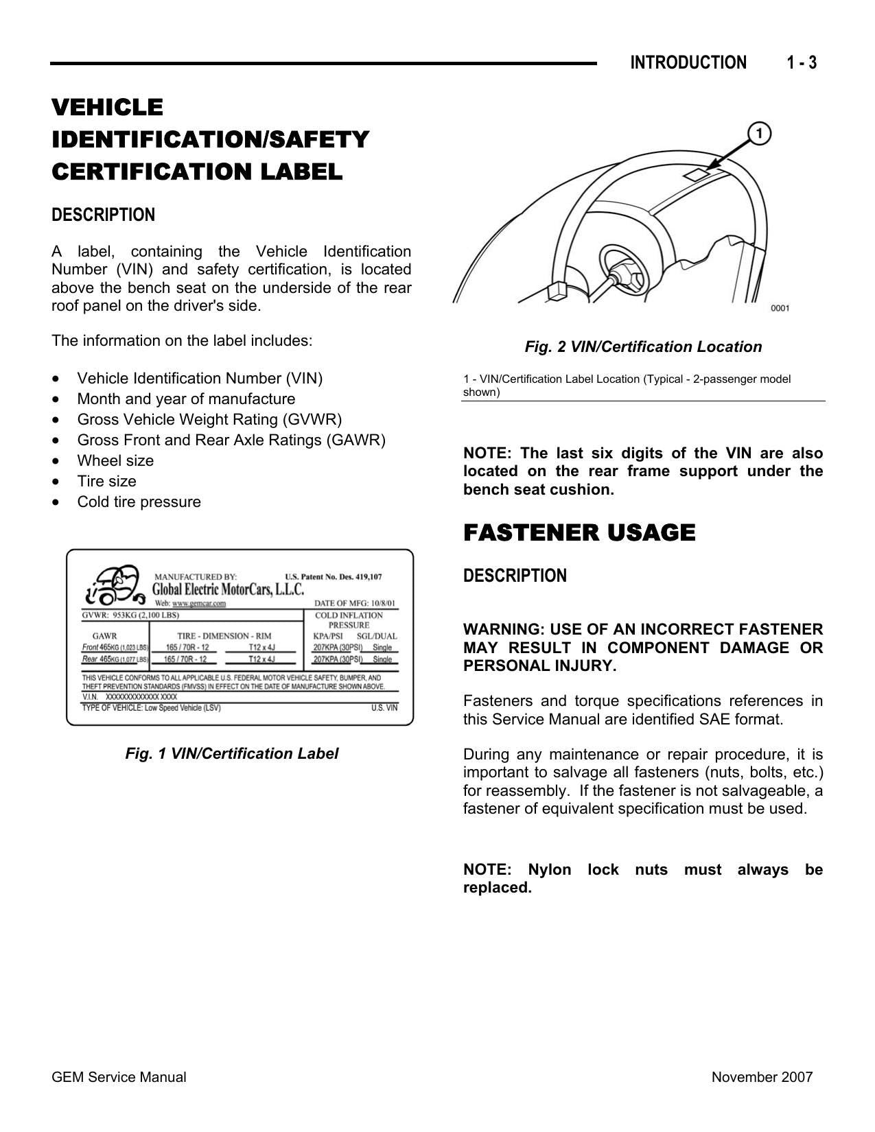GEM e-Series Electric Vehicle Motorcycle Service Manual | 2007-2011 - sample page 6