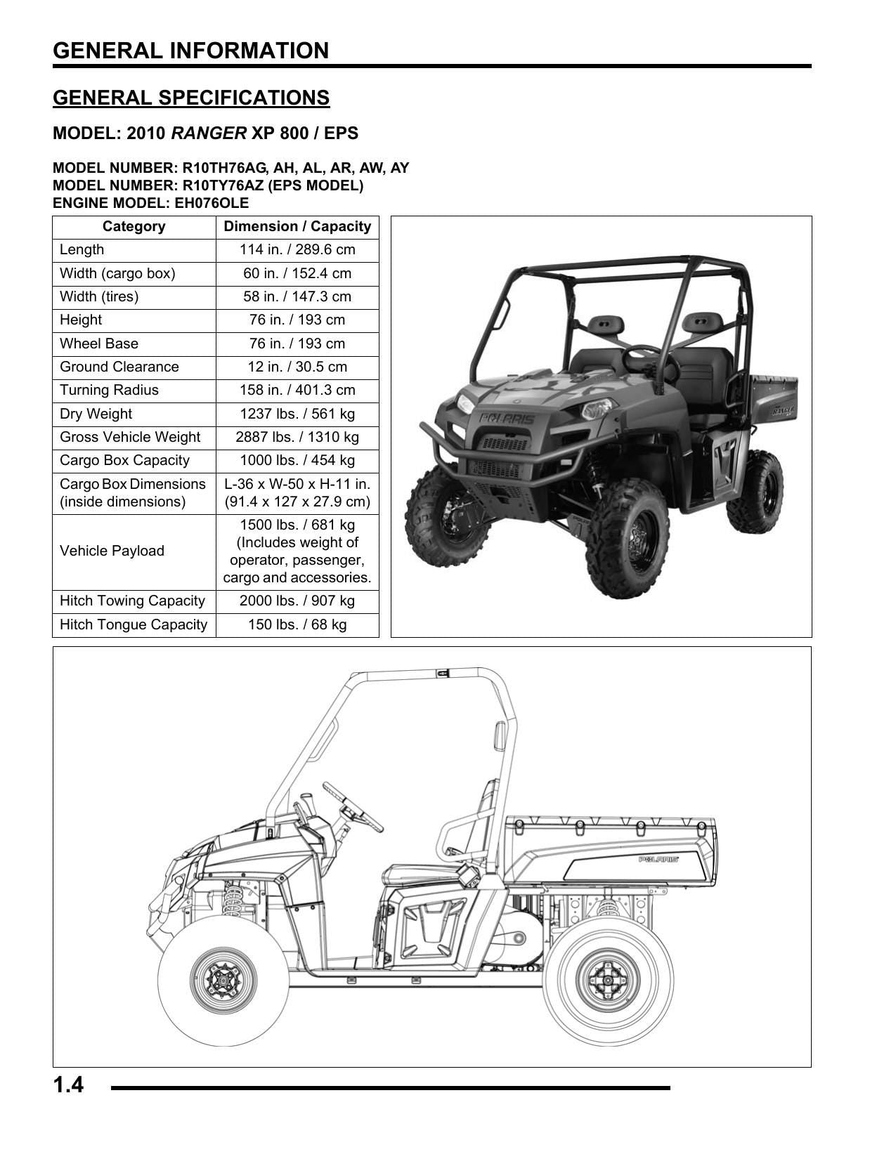 Polaris Ranger 800 UTV Service Manual | 2010-2014 - sample page 5