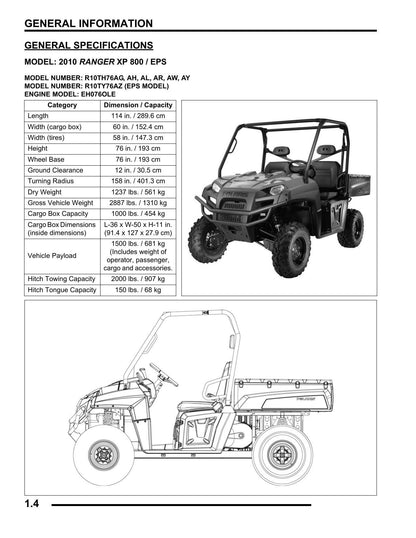Polaris Ranger 800 UTV Service Manual | 2010-2014 - sample page 5