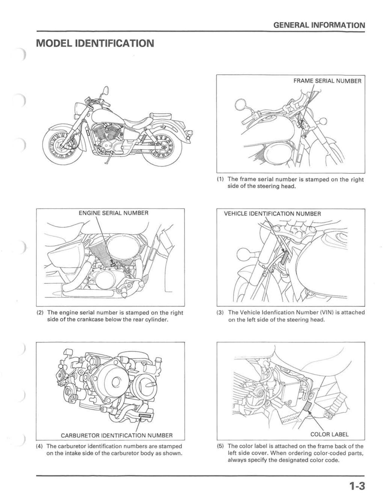 Honda VT750C Shadow ACE Motorcycle Service Manual | 1998-2003 - sample page 9