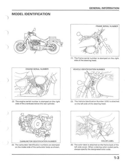 Honda VT750C Shadow ACE Motorcycle Service Manual | 1998-2003 - sample page 9