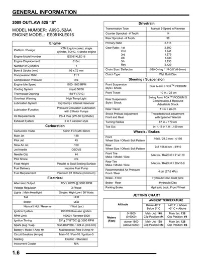 Polaris Outlaw 450 525 ATV Service Manual | 2009-2013 - sample page 7