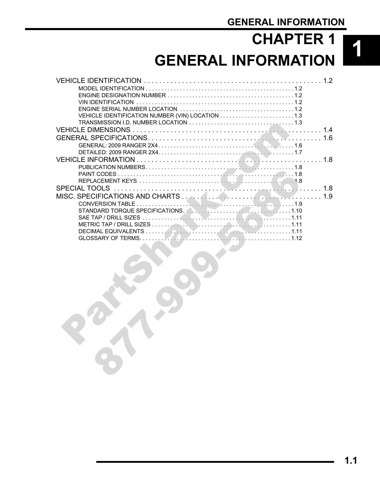 Polaris Ranger 500 2x4 UTV Service Manual | 2009-2013 - sample page 2