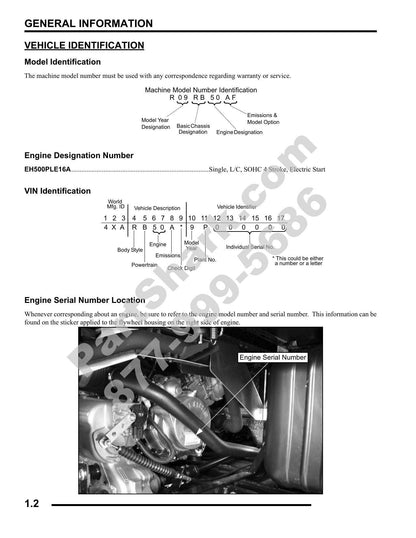 Polaris Ranger 500 2x4 UTV Service Manual | 2009-2013 - sample page 3
