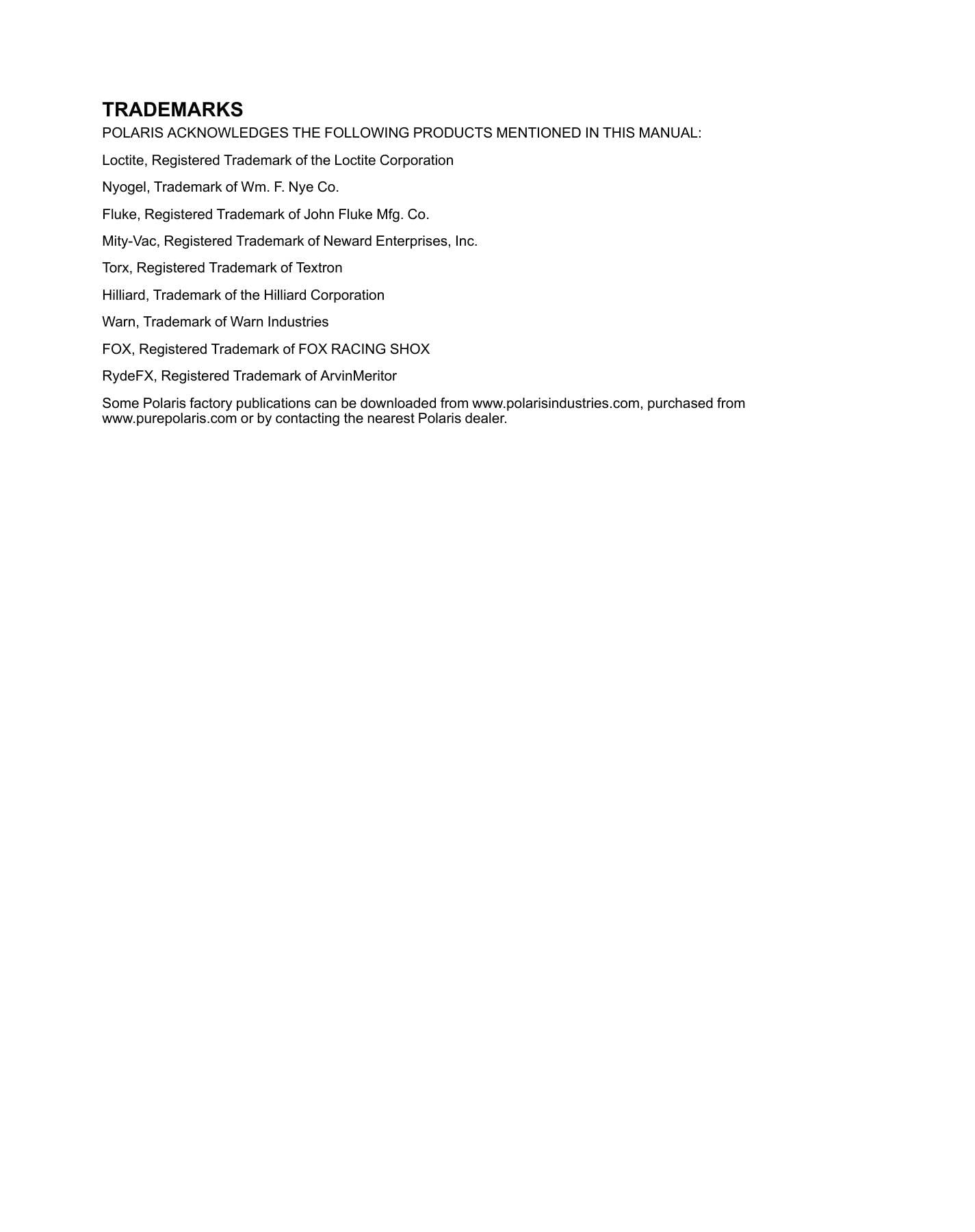Polaris Ranger 500 570 UTV Service Manual | 2017-2021 - sample page 6