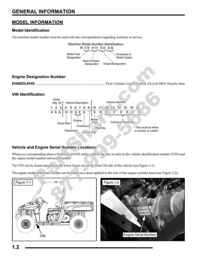 Polaris Ranger 700 XP HD 4x4 UTV Service Manual | 2009-2013 - sample page 2