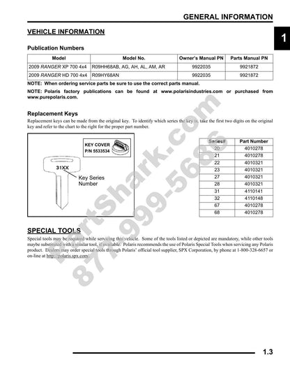 Polaris Ranger 700 XP HD 4x4 UTV Service Manual | 2009-2013 - sample page 8
