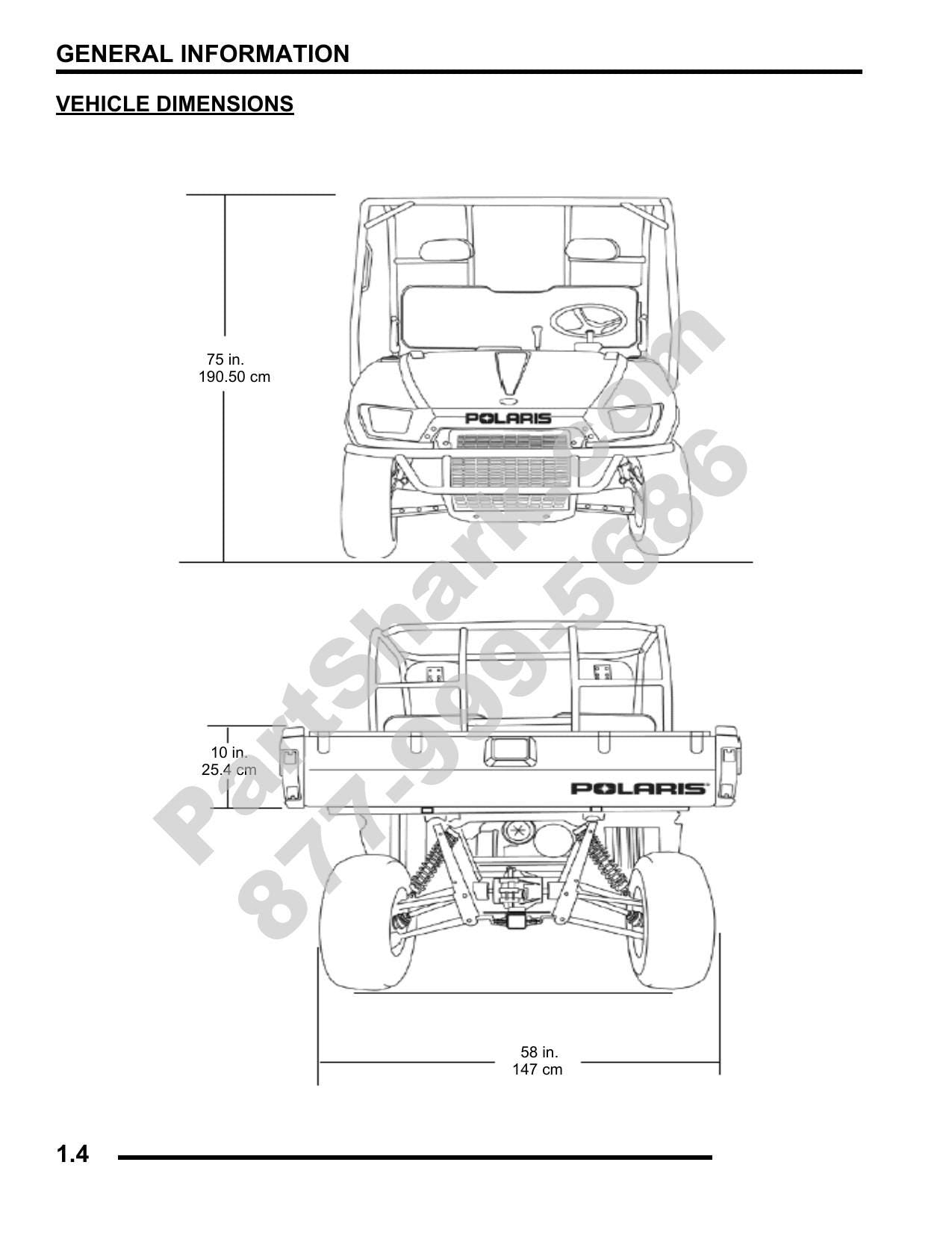 Polaris Ranger 500 2x4 UTV Service Manual | 2009-2013 - sample page 5