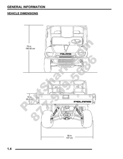 Polaris Ranger 500 2x4 UTV Service Manual | 2009-2013 - sample page 5