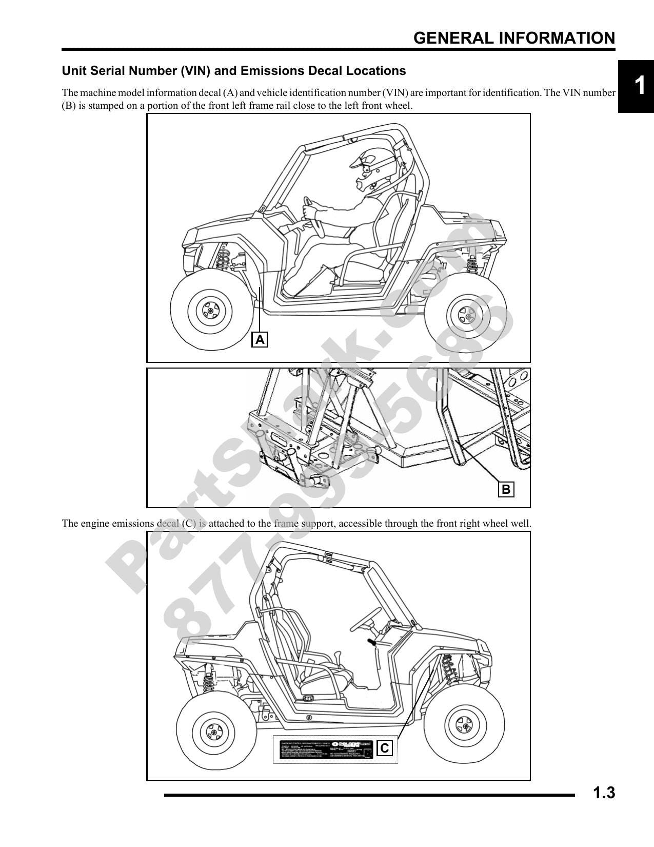 Polaris RZR 170 UTV Service Manual | 2009-2013 - sample page 4