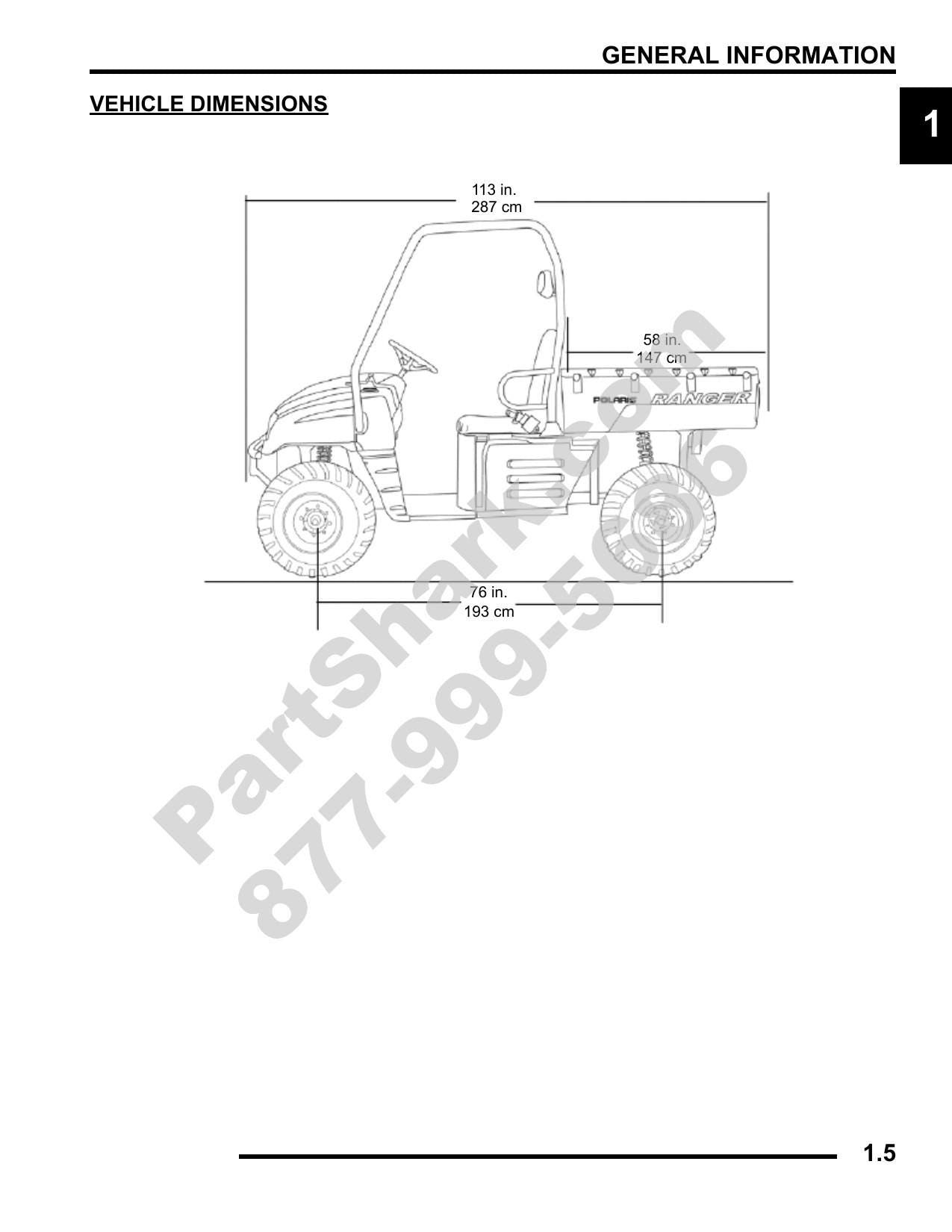 Polaris Ranger 500 2x4 UTV Service Manual | 2009-2013 - sample page 6