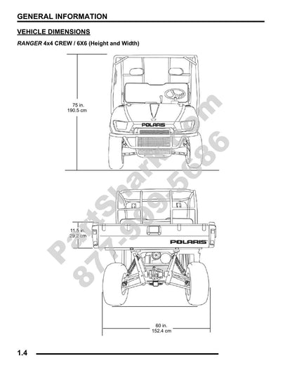 Polaris Ranger 700 4x4 Crew 6x6 UTV Service Manual | 2009-2013 - sample page 4