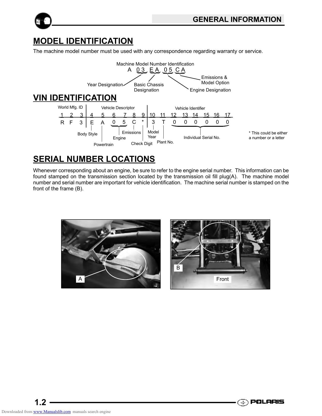 Polaris Youth ATV Scrambler 50 90 Sportsman Predator Service Manual | 2003-2007 - sample page 5