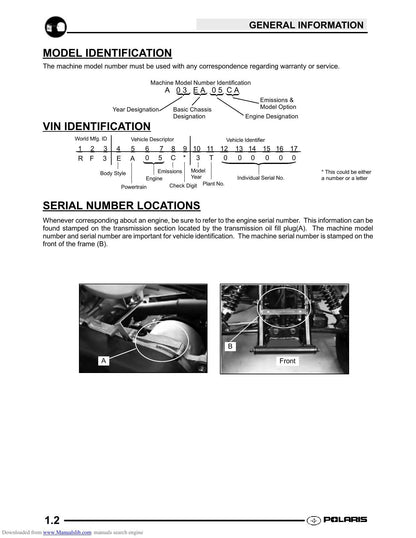 Polaris Youth ATV Scrambler 50 90 Sportsman Predator Service Manual | 2003-2007 - sample page 5