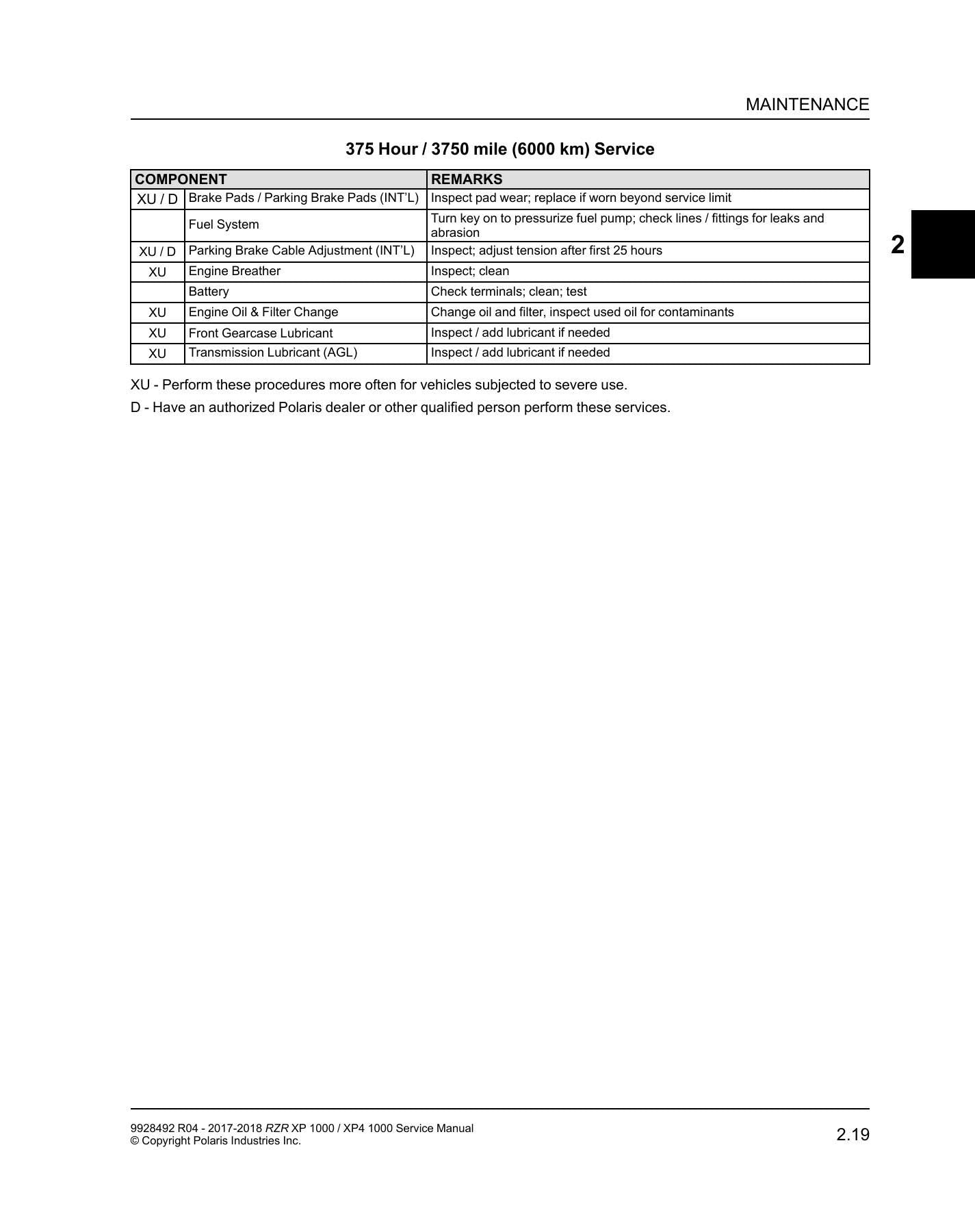 Polaris RZR XP 1000 UTV Service Manual | 2017-2018 - sample page 7