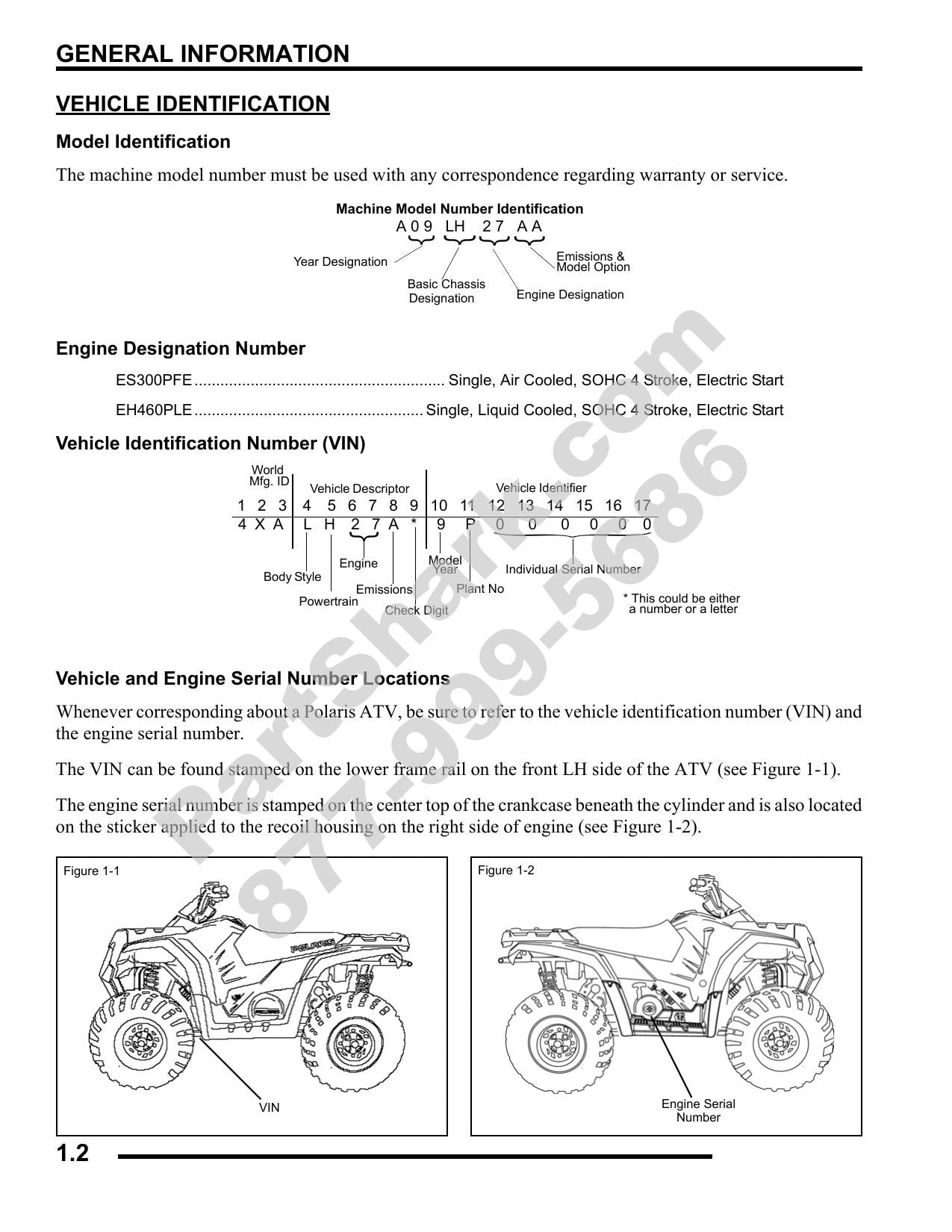 Polaris Sportsman 300 400 ATV Service Manual | 2009-2013 - sample page 3