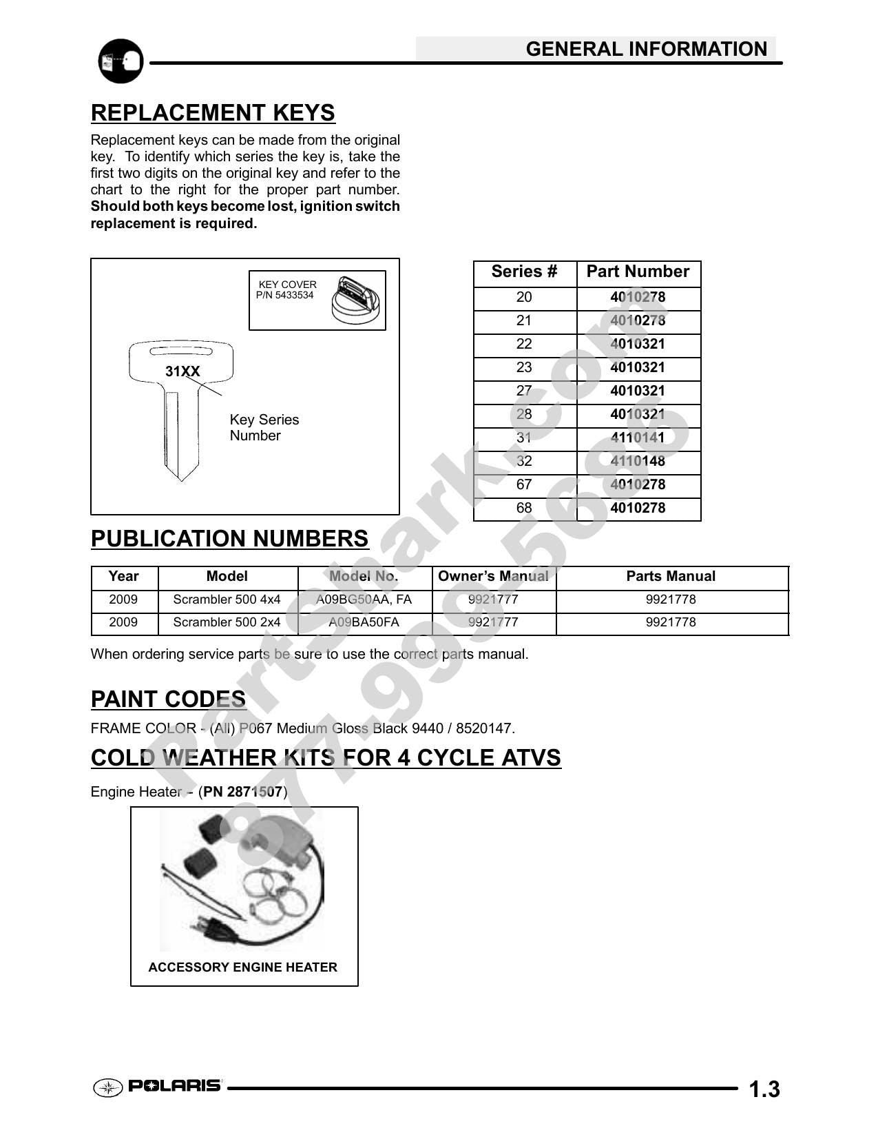 Polaris Scrambler 500 ATV Service Manual | 2009-2013 - sample page 4