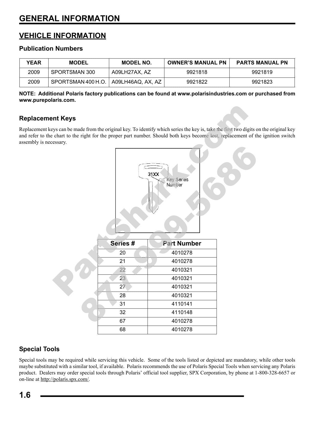 Polaris Sportsman 300 400 ATV Service Manual | 2009-2013 - sample page 10