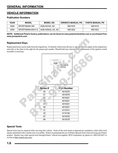 Polaris Sportsman 300 400 ATV Service Manual | 2009-2013 - sample page 10