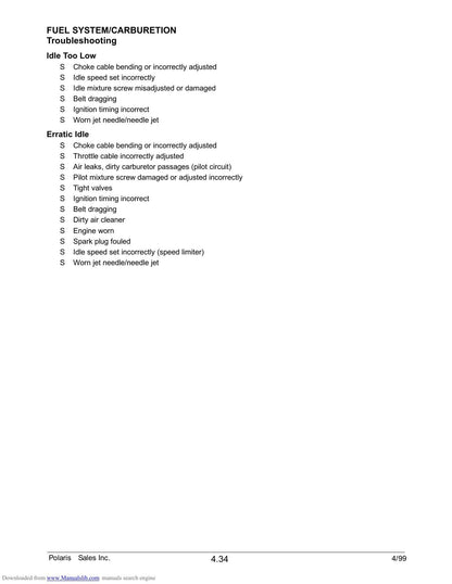 Polaris ATVs Trail Blazer Sportsman Magnum Scrambler Service Manual | 1999-2005 - sample page 10
