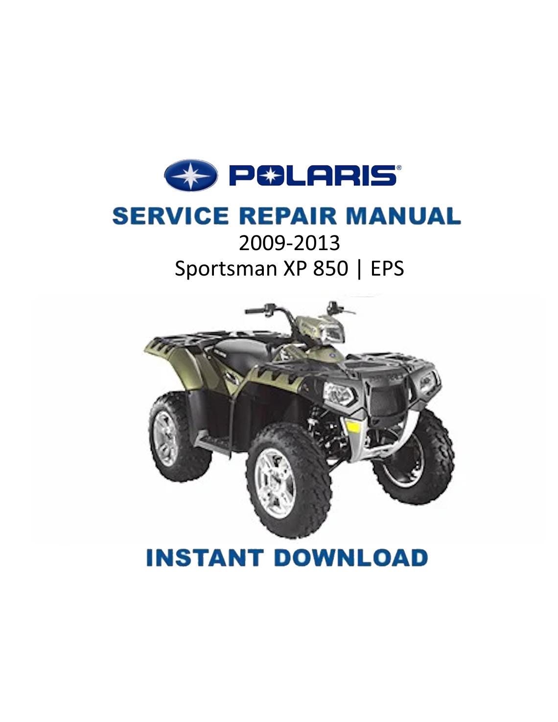 Polaris Sportsman XP 850 ATV Service Manual | 2009-2013 - Service Manual PDF Instant Download