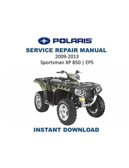 Polaris Sportsman XP 850 ATV Service Manual | 2009-2013 - Service Manual PDF Instant Download