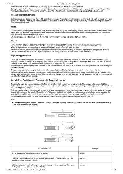 Triumph Speed Triple RS Motorcycle Service Manual | 2018-2022 - sample page 3