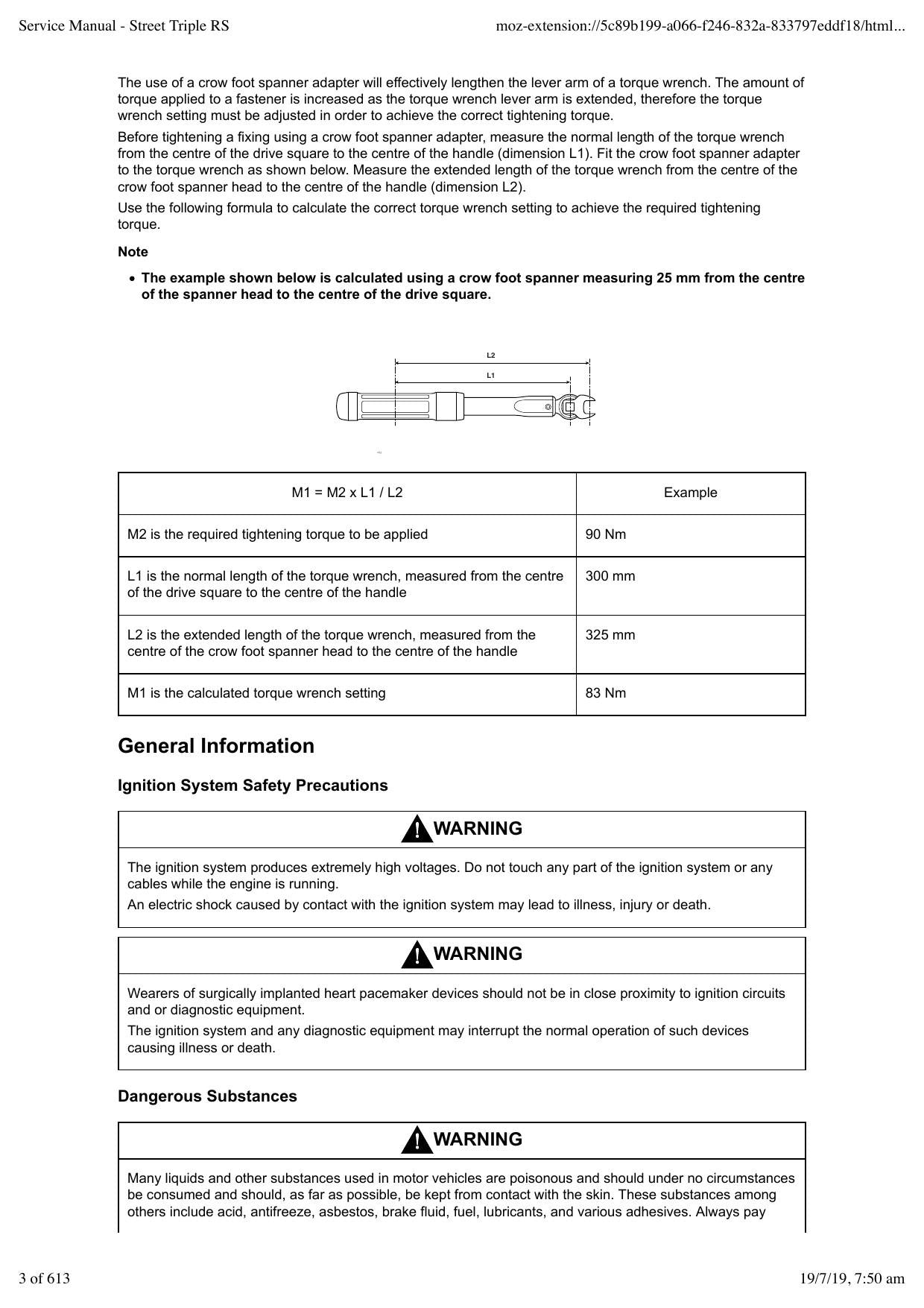 Triumph Street Triple RS Motorcycle Service Manual | 2017-2021 - sample page 5