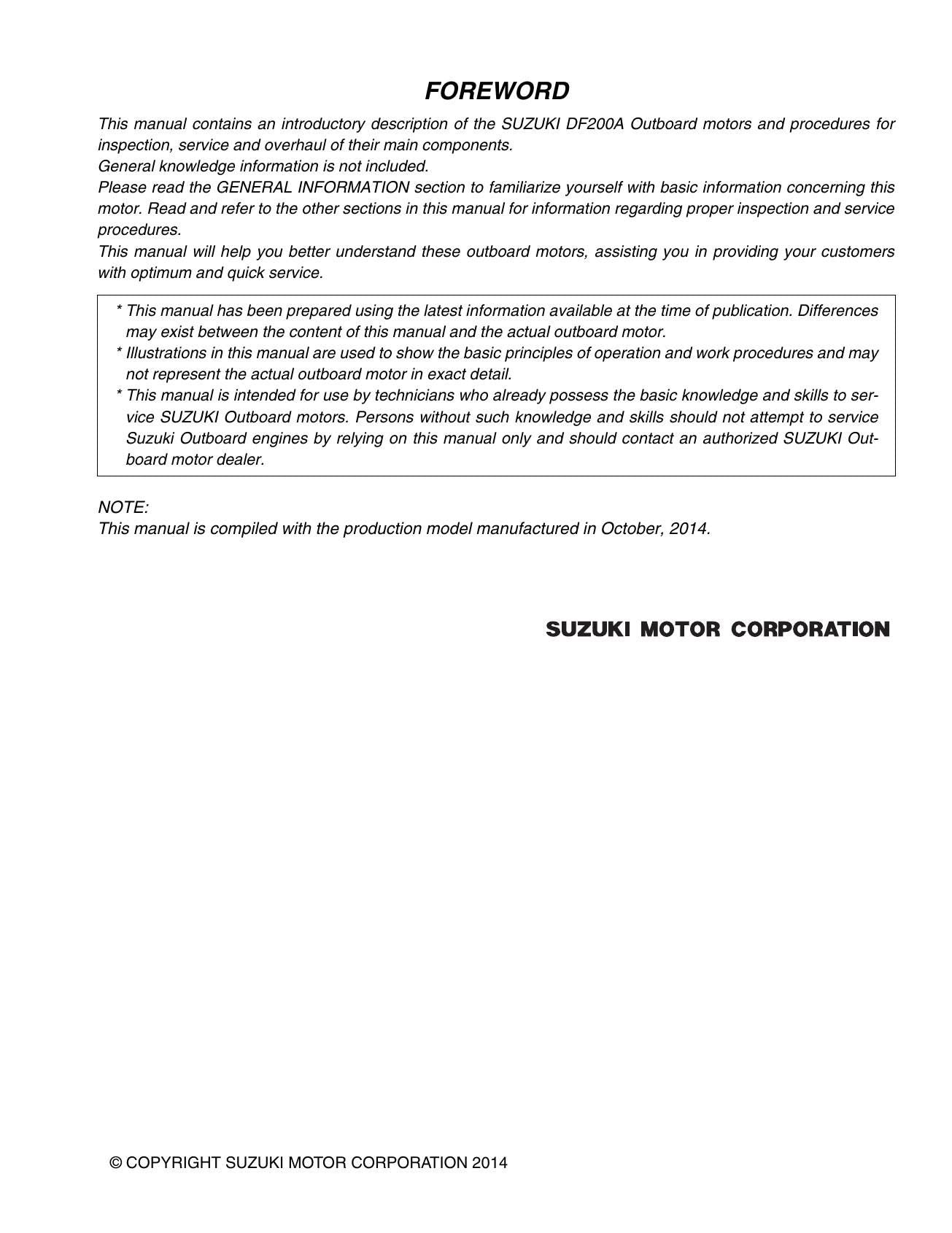 Suzuki DF200A Outboard Service Manual | 2014-2018 - sample page 7