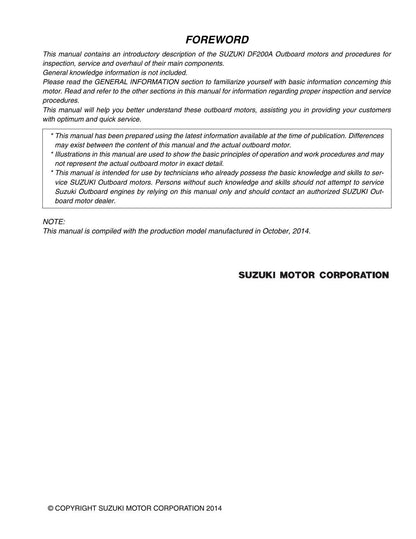 Suzuki DF200A Outboard Service Manual | 2014-2018 - sample page 7
