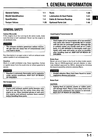 Honda CR80R CR85R Motorcycle Service Manual | 1995-2006 - sample page 5
