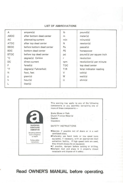 Kawasaki KLR250 Motorcycle Service Manual | 1984-2004 - sample page 5