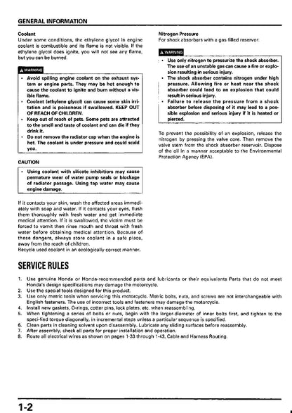 Honda CR80R CR85R Motorcycle Service Manual | 1995-2006 - sample page 6