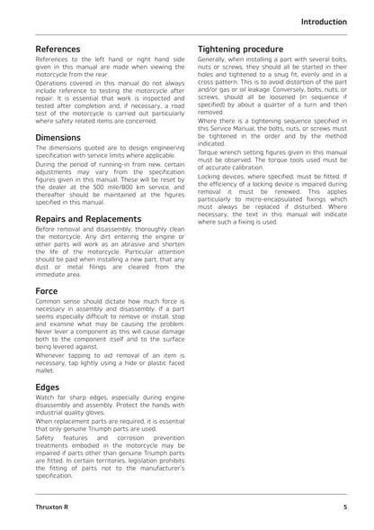 Triumph Thruxton R Motorcycle Service Manual | 2016-2020 - sample page 4