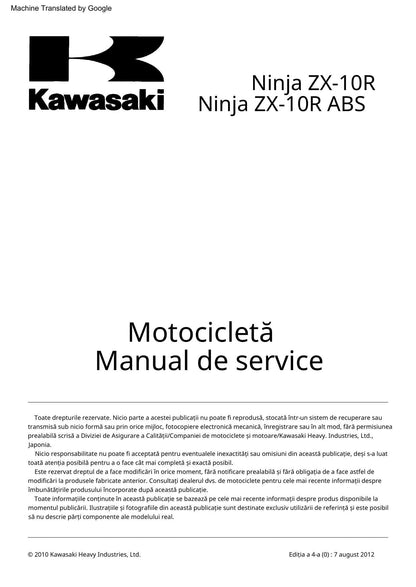 Kawasaki Ninja ZX-10R Motorcycle Service Manual | 2010-2014 - sample page 6