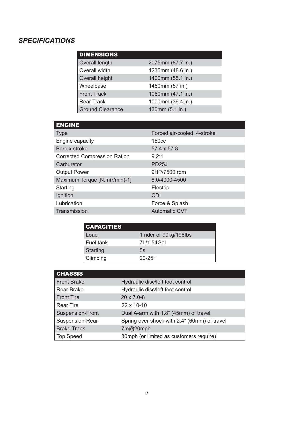Maxxam 150 2R Buggy UTV Service Manual | 2007-2011 - sample page 8