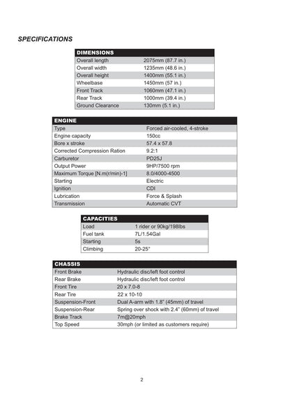 Maxxam 150 2R Buggy UTV Service Manual | 2007-2011 - sample page 8