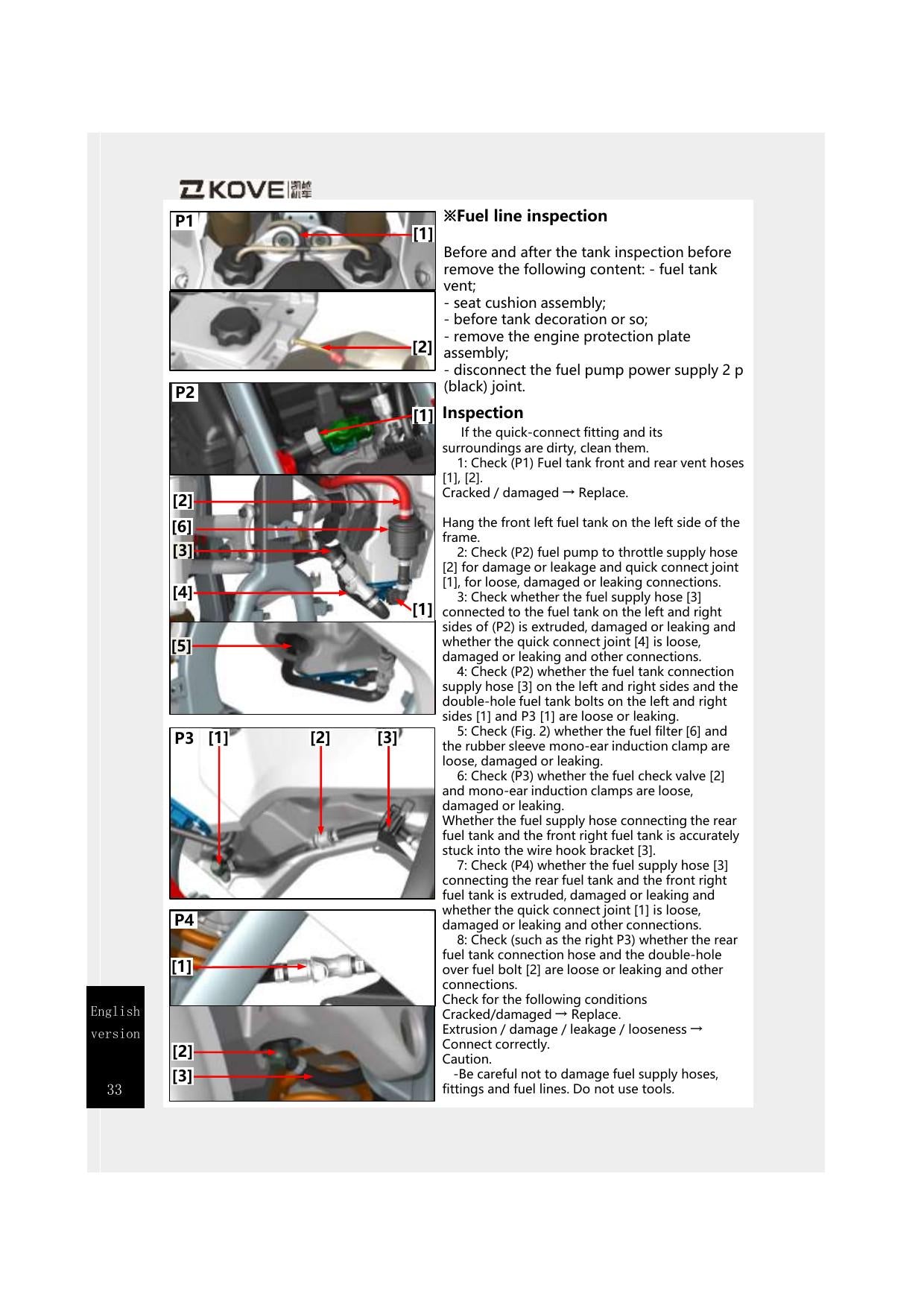 Kove 450 Rally Motorcycle Service Manual | 2023-2027 - sample page 3