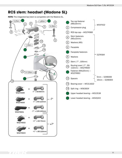 Trek Madone SLR Gen 7 SL Motorcycle Service Manual | 2024-2028 - sample page 10