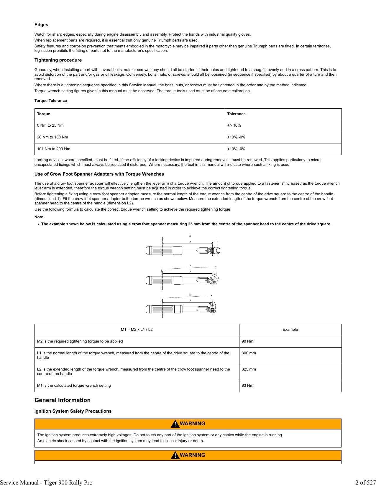 Triumph Tiger 900 Rally Pro Motorcycle Service Manual | 2020-2024 - sample page 6