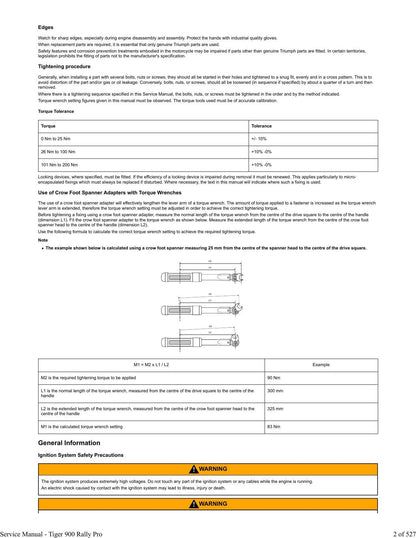 Triumph Tiger 900 Rally Pro Motorcycle Service Manual | 2020-2024 - sample page 6