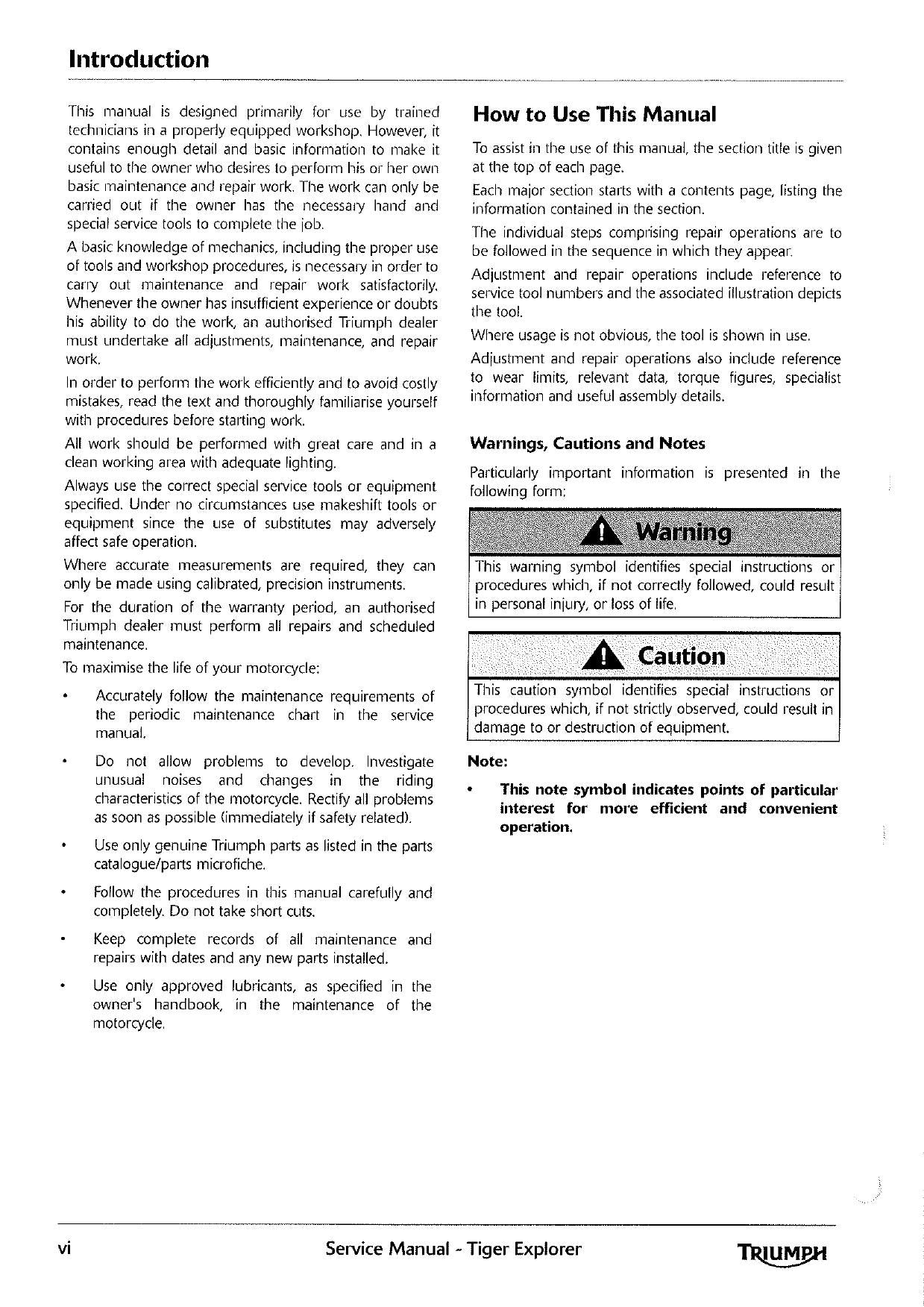 Triumph Tiger Explorer Motorcycle Service Manual | 2012-2016 - sample page 7