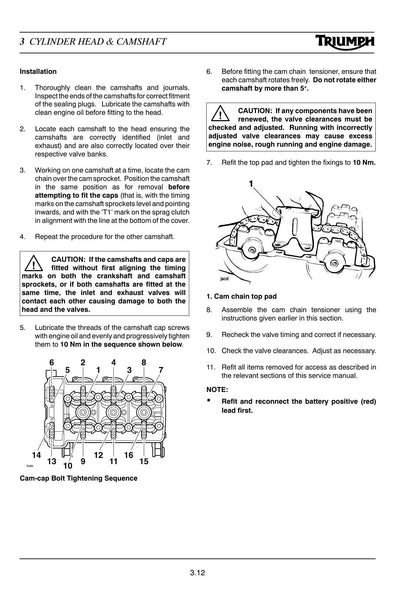 Triumph Tiger 955 Motorcycle Service Manual | 2005-2009 - sample page 5