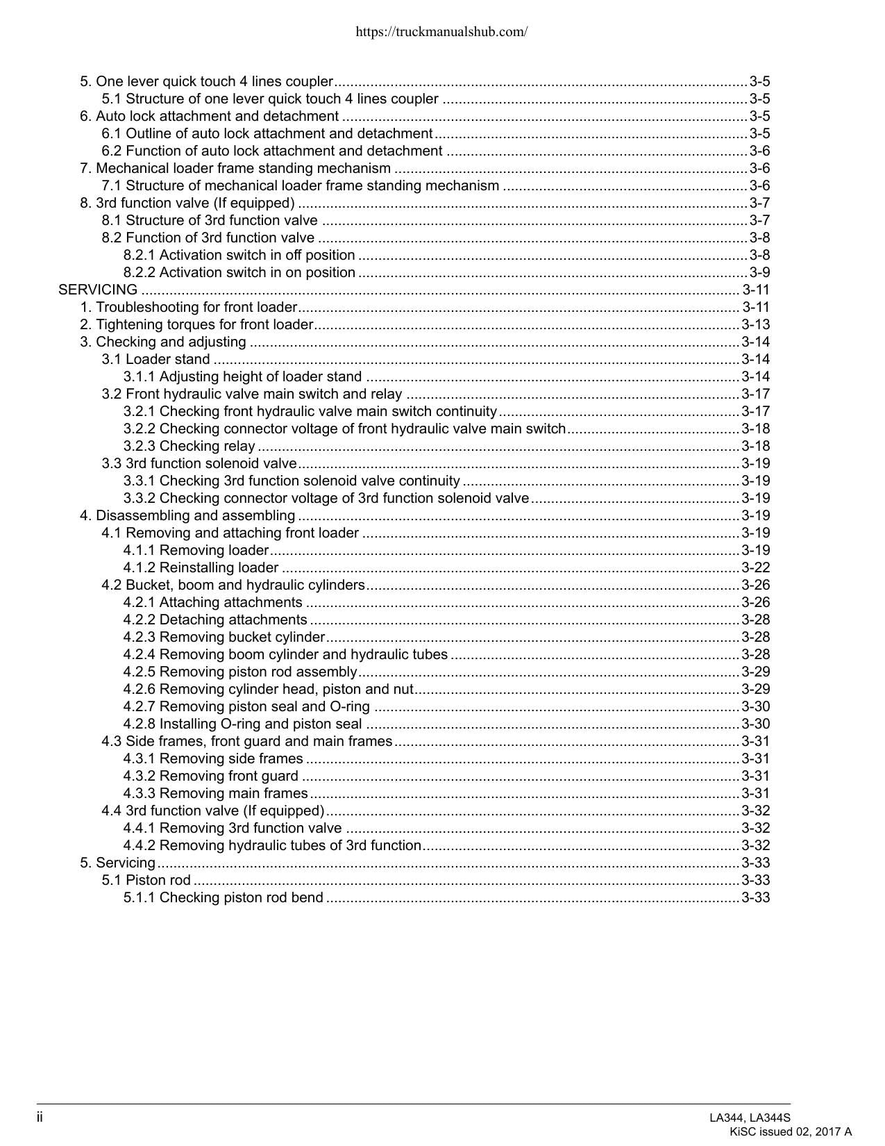 Kubota LA344 LA344S Front Loader Service Manual | 2017-2021 - sample page 6