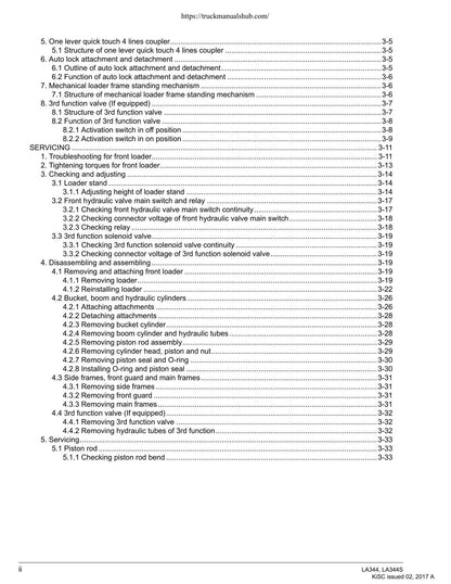 Kubota LA344 LA344S Front Loader Service Manual | 2017-2021 - sample page 6