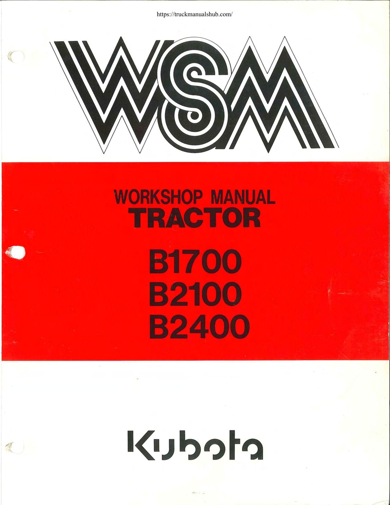 Kubota B1700 B2100 B2400 Tractor Service Manual | 1995-1999 - sample page 2